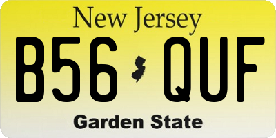 NJ license plate B56QUF