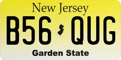 NJ license plate B56QUG