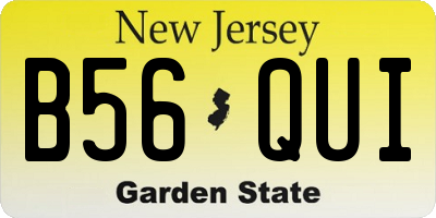 NJ license plate B56QUI