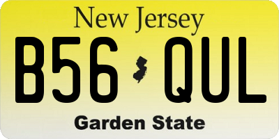 NJ license plate B56QUL