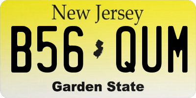 NJ license plate B56QUM