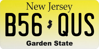 NJ license plate B56QUS
