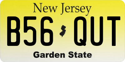 NJ license plate B56QUT