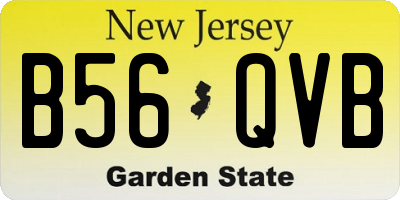 NJ license plate B56QVB