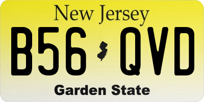 NJ license plate B56QVD