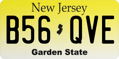 NJ license plate B56QVE