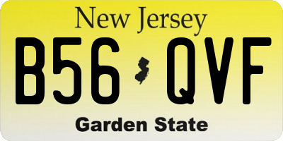 NJ license plate B56QVF