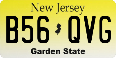 NJ license plate B56QVG