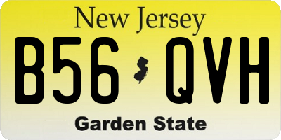 NJ license plate B56QVH