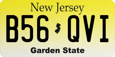 NJ license plate B56QVI