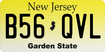 NJ license plate B56QVL
