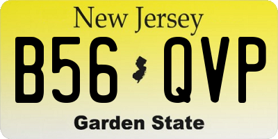 NJ license plate B56QVP
