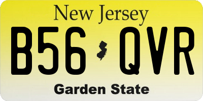 NJ license plate B56QVR