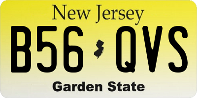 NJ license plate B56QVS