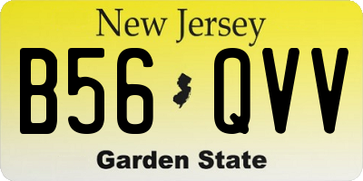 NJ license plate B56QVV