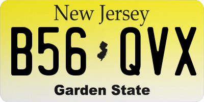 NJ license plate B56QVX