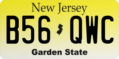 NJ license plate B56QWC