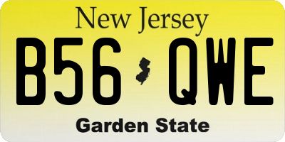 NJ license plate B56QWE