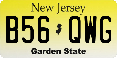 NJ license plate B56QWG