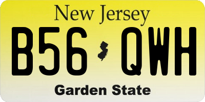 NJ license plate B56QWH