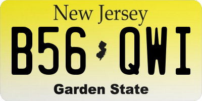 NJ license plate B56QWI