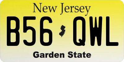 NJ license plate B56QWL