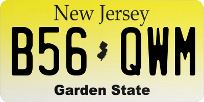 NJ license plate B56QWM