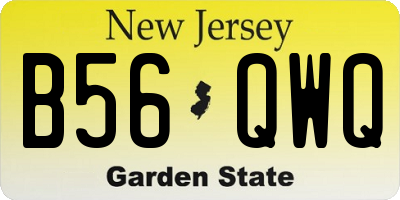 NJ license plate B56QWQ