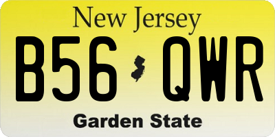 NJ license plate B56QWR