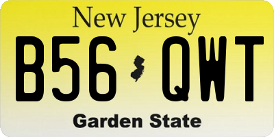 NJ license plate B56QWT