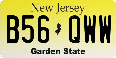 NJ license plate B56QWW