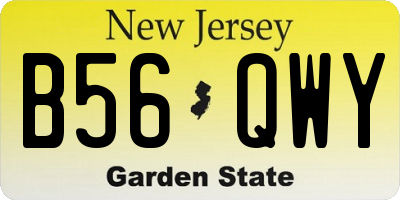 NJ license plate B56QWY