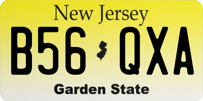 NJ license plate B56QXA