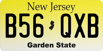 NJ license plate B56QXB