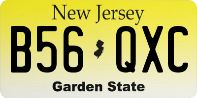 NJ license plate B56QXC