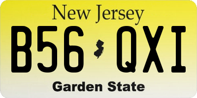NJ license plate B56QXI