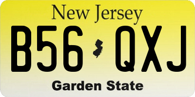 NJ license plate B56QXJ