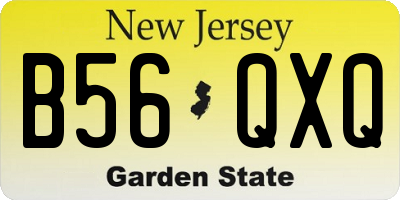 NJ license plate B56QXQ