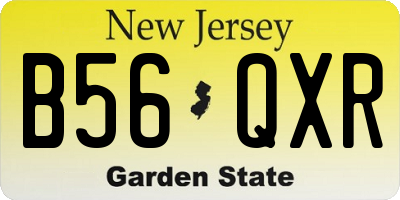 NJ license plate B56QXR