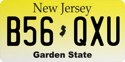 NJ license plate B56QXU
