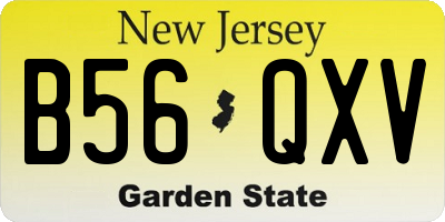 NJ license plate B56QXV