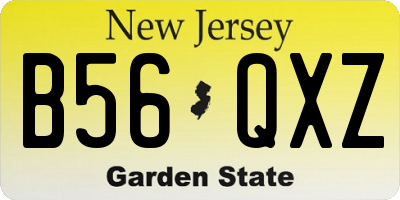 NJ license plate B56QXZ