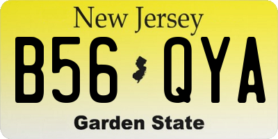 NJ license plate B56QYA