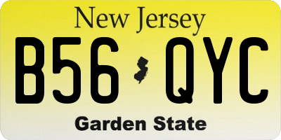 NJ license plate B56QYC