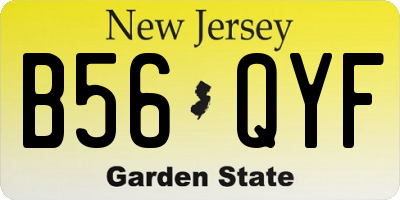 NJ license plate B56QYF