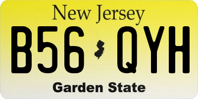 NJ license plate B56QYH