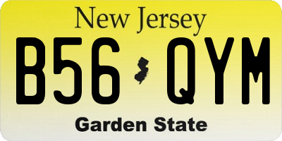 NJ license plate B56QYM