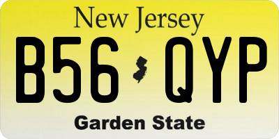 NJ license plate B56QYP
