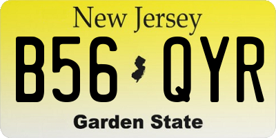 NJ license plate B56QYR