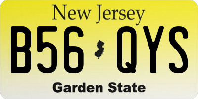 NJ license plate B56QYS